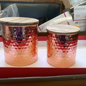 Uncommon James Copper and Wood Food Storage Canisters